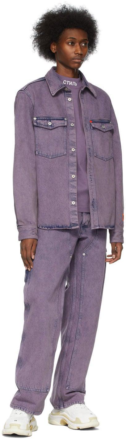 Heron Preston Purple High-Neck Long Sleeve T-Shirt