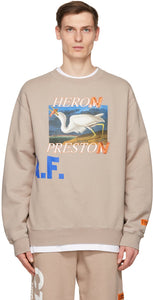 Heron Preston Taupe Heron A.F. Sweatshirt - Heron Preston Taupe Heron A.F. Sweat-shirt - 헤론 프레스턴 Taupe Heron A.F. 스웨터