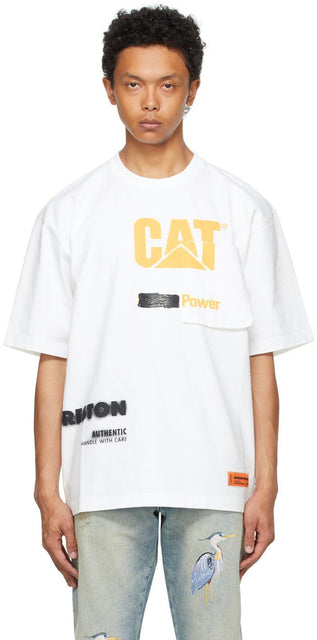 Heron Preston White Caterpillar Edition 'Power' T-Shirt - T-shirt Heron Preston White Caterpillar Edition 'Power' - 헤론 프레스톤 화이트 애벌레 판 'POWER'티셔츠