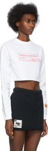 Heron Preston White Cropped Captcha Long Sleeve T-Shirt