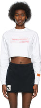 Heron Preston White Cropped Captcha Long Sleeve T-Shirt - T-shirt à manches longues à manches longues de Heron Preston - 헤론 프레스톤 화이트 자른 CAPTCHA 긴 소매 티셔츠