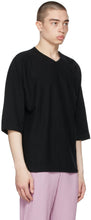 Homme PlissÃ© Issey Miyake Black Cotton Linen T-Shirt