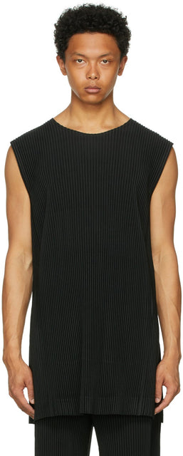 Homme PlissÃ© Issey Miyake Black Monthly Color May Tank Top - Homme Plissé Issey Miyake Noir Couleur mensuelle May Débardeur - homme plissé issey miyake 검은 색 월간 색상 탱크 탑