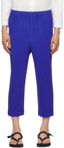 Homme PlissÃ© Issey Miyake Blue Monthly Color April Trousers - Homme Plissé Issey Miyake Blue Couleur mensuelle Pantalon d'avril - homme plissé issey miyake blue monthly color 4 월 바지