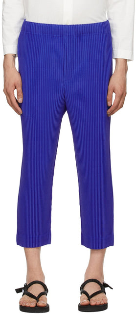 Homme PlissÃ© Issey Miyake Blue Monthly Color April Trousers - Homme Plissé Issey Miyake Blue Couleur mensuelle Pantalon d'avril - homme plissé issey miyake blue monthly color 4 월 바지
