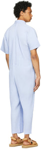 Homme PlissÃ© Issey Miyake Blue Pleats Bottoms Jumpsuit