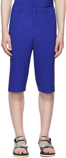 Homme PlissÃ© Issey Miyake Blue Tailored Pleats 2 Shorts - Homme Plissé Issey Miyake Blue Plise sur mesure 2 shorts - homme plissé issey miyake blue tairored pleats 2 반바지