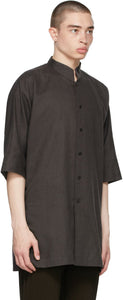 Homme PlissÃ© Issey Miyake Brown Cotton Linen Long Shirt