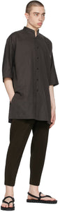 Homme PlissÃ© Issey Miyake Brown Cotton Linen Long Shirt