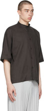 Homme PlissÃ© Issey Miyake Brown Cotton Linen Short Sleeve Shirt