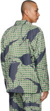 Homme PlissÃ© Issey Miyake Green Denim Burnt-Out Printed Jacket