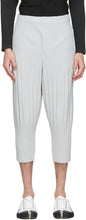 Homme PlissÃ© Issey Miyake Grey Cropped Basics Trousers - Homme Plissé Issey Miyake Gris Pantalon Gris Pantalon - homme plissé issey miyake 그레이 자른 기초 바지