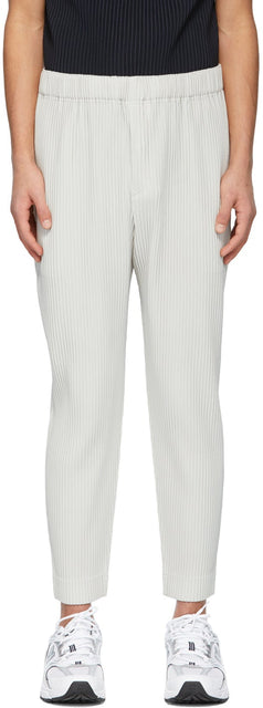 Homme PlissÃ© Issey Miyake Grey Monthly Color January Trousers - Homme Plissé Issey Miyake Gris Couleur mensuelle Pantalon Janvier - homme plissÃ © Issey Miyake Grey Monthly Color 1 월 바지