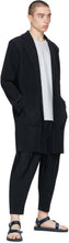 Homme PlissÃ© Issey Miyake Navy Basics Trousers