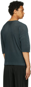 Homme PlissÃ© Issey Miyake Navy Mesh Light T-Shirt