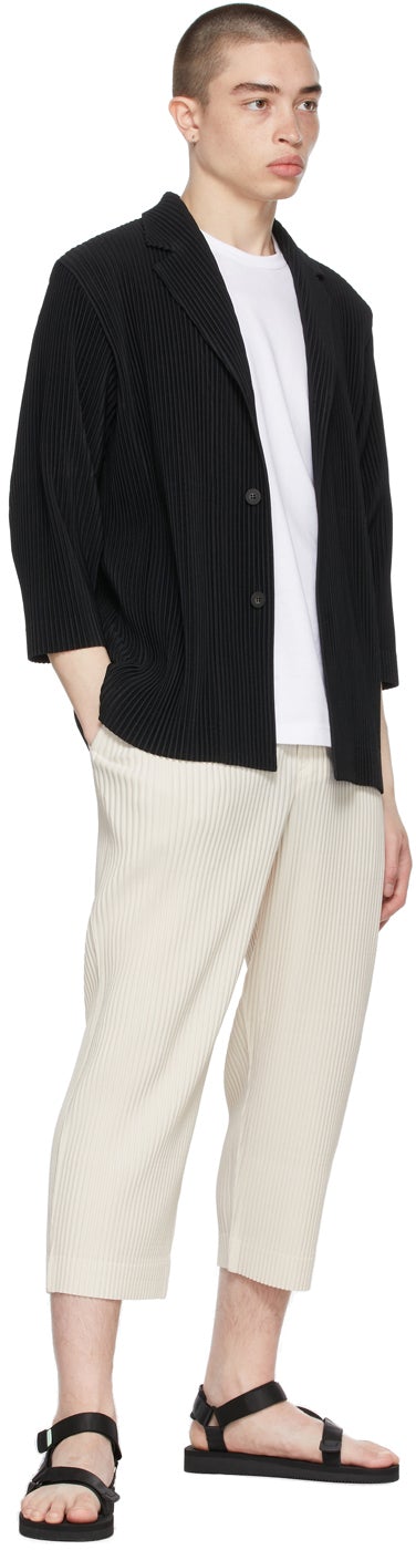 Homme PlissÃ© Issey Miyake Off-White Monthly Color April Trousers