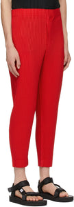 Homme PlissÃ© Issey Miyake Red Monthly Color March Trousers