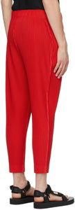 Homme PlissÃ© Issey Miyake Red Monthly Color March Trousers