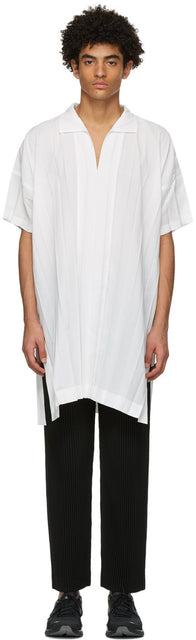 Homme PlissÃ© Issey Miyake White Edge Short Sleeve Shirt - Homme Plissé Issey Miyake Chemise à manches courtes à manches courtes - homme plissé issey miyake 흰색 가장자리 짧은 소매 셔츠