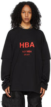 Hood by Air Black Short Over Long Sleeve T-Shirt - Capuche par air noir court sur T-shirt à manches longues - 후드가 긴 소매 티셔츠에 짧은 검은 짧은 짧은 검은 짧은