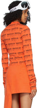Hood by Air Orange All Over Print Crop Long Sleeve T-Shirt