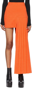 Hood by Air Orange Pleated Half Skirt - Capuche par une demi-jupe plissée d'orange - 공기 오렌지에 의해 후드는 반죽을 두른다