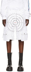 Hood by Air White Layered 'Veteran' Shorts - Capuche par air blanc en couches "vétéran" - 공기 백색의 후드는 '베테랑'반바지를 띤다