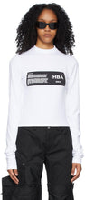 Hood by Air White Logo Long Sleeve T-Shirt - T-shirt à manches longues à manches longues - 공기 화이트 로고 긴 소매 티셔츠에 의해 후드