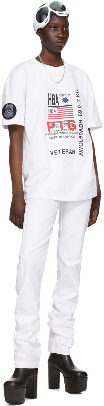 Hood by Air White Logo Pig 'Veteran' T-Shirt