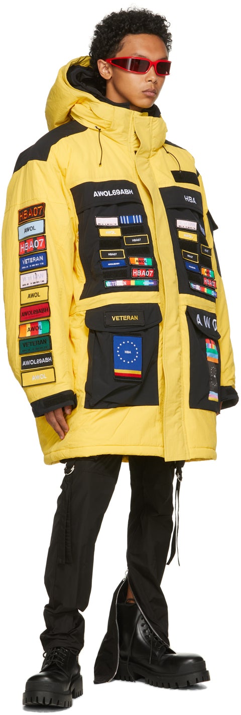 Hood by Air Yellow Veteran Insulated Patch Jacket