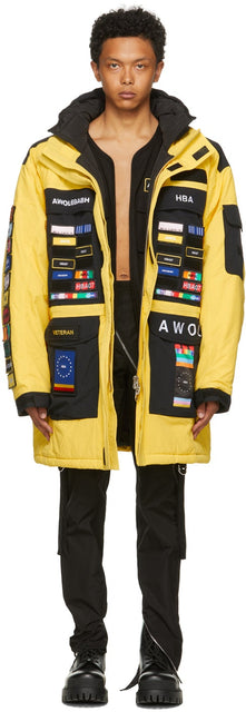 Hood by Air Yellow Veteran Insulated Patch Jacket - Capuche à l'air Jaune Jaune Veste de correctif isolé Veteran - 공기 노란색 베테랑 절연 패치 자켓에 의해 후드