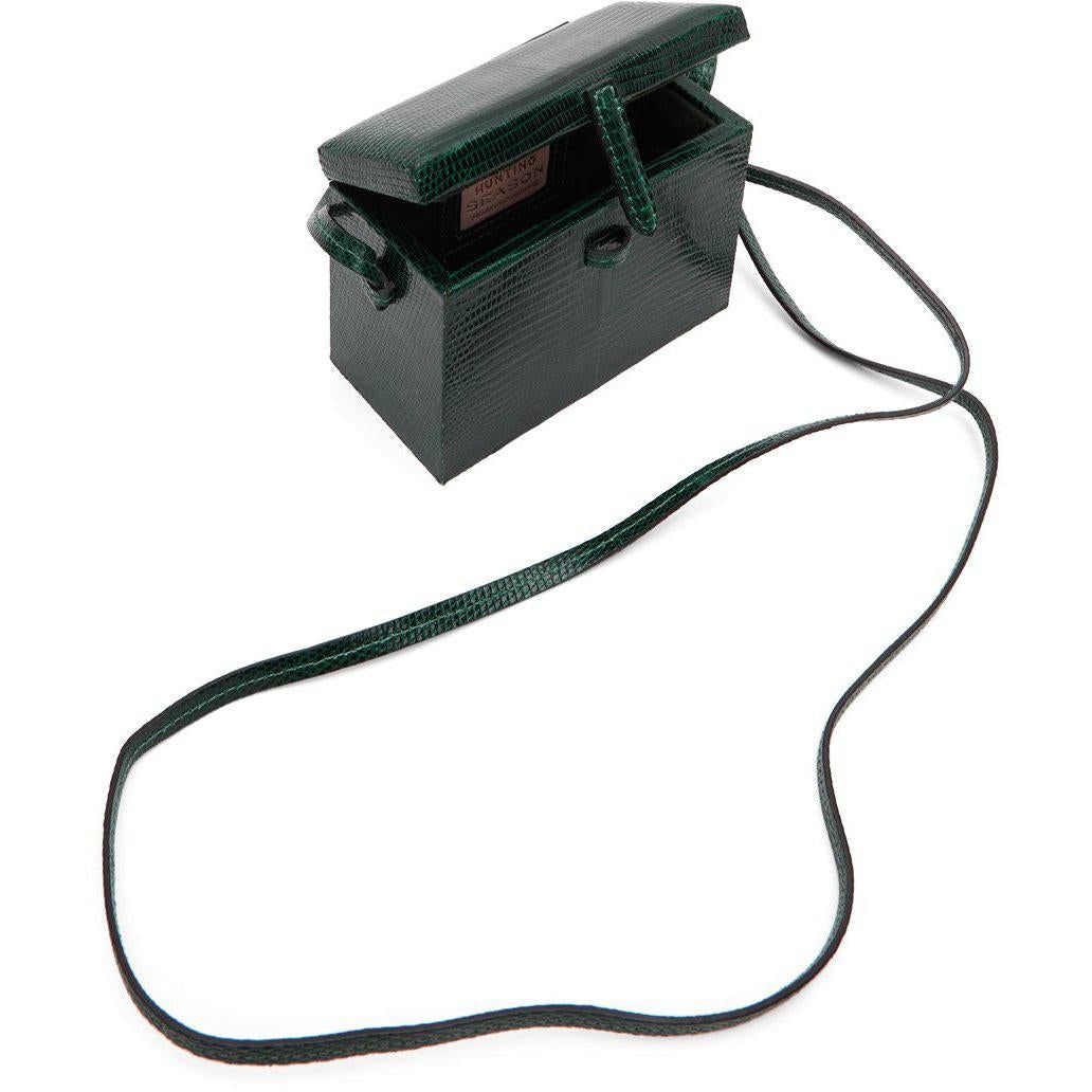 Hunting Season Green 'The Mini Square Trunk' Shoulder Bag - Sac de chasse Green 'Le mini-tronc carré' Sac à bandoulière - 사냥 시즌 녹색 '미니 스퀘어 트렁크'어깨 가방