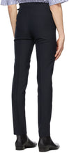 Husbands Navy Fresco Tapered High-Waisted Trousers