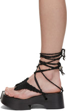 Hyein Seo Black Crochet Strap Sandals