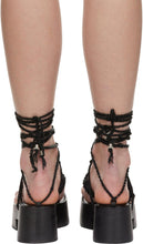 Hyein Seo Black Crochet Strap Sandals