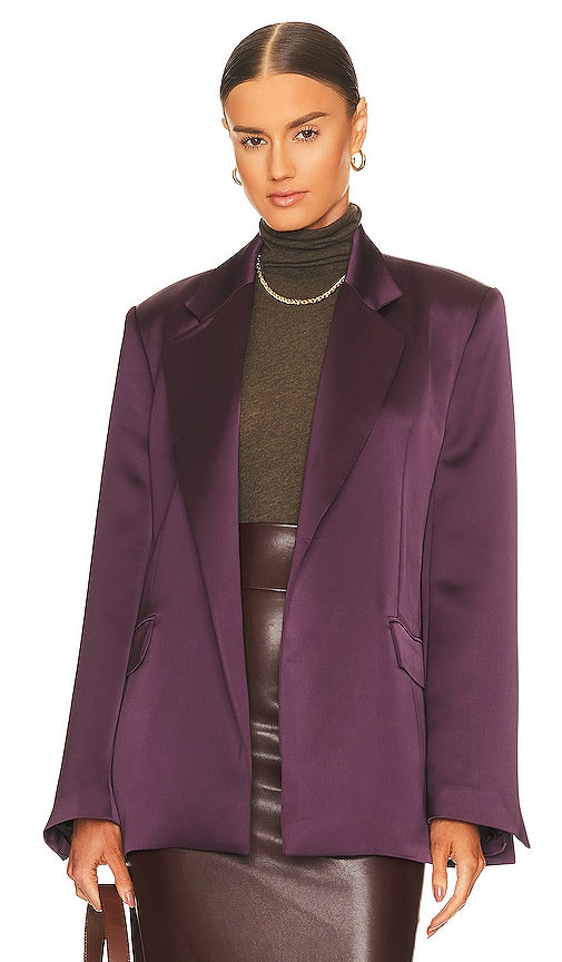 ITMFL Lycia Satin Jacket in Purple Veste satinée itmfl lycia en violet ITMFL Lycia缎面夹克紫色