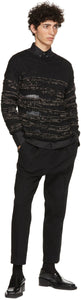 Isabel Benenato Black Camouflage Effect Crewneck Sweater