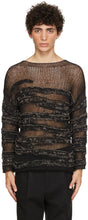 Isabel Benenato Black Camouflage Effect Crewneck Sweater - Pull de camouflage noir Isabel Benenato noir - 이사벨 베나토 블랙 위장 효과 Crewneck 스웨터