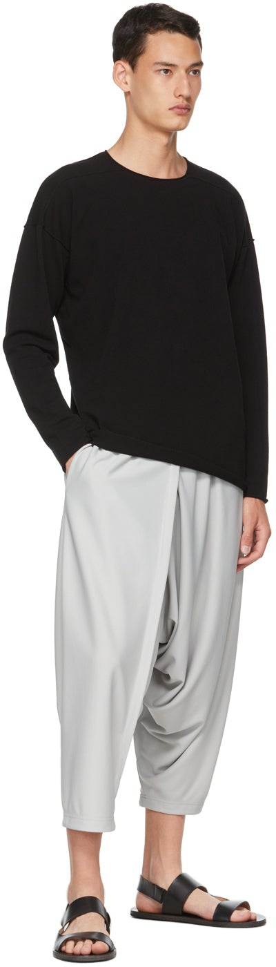 Isabel Benenato Black Crewneck Sweater