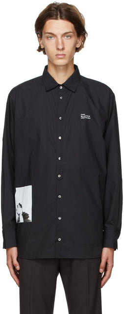 Isabel Benenato Black Graphic Print Oversized Shirt - Chemise surdimensionnée graphique graphique Isabel Benenato noir - 이사벨 베나토 블랙 그래픽 인쇄 대형 셔츠