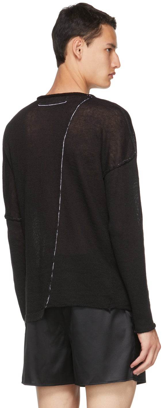 Isabel Benenato Black Linen Knit Sweater – BlackSkinny