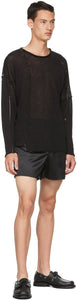 Isabel Benenato Black Linen Knit Sweater