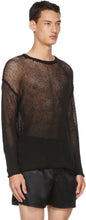 Isabel Benenato Black Open Knit Degrade Sweater