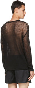 Isabel Benenato Black Open Knit Degrade Sweater