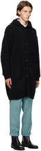 Isabel Benenato Black Wool Hooded Coat