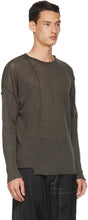 Isabel Benenato Khaki Linen Knit Sweater