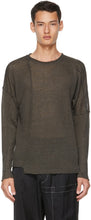 Isabel Benenato Khaki Linen Knit Sweater - Pull en tricot de lin kaki Isabel Benenato Khaki - 이사벨 베나 나토 카키 린넨 니트 스웨터