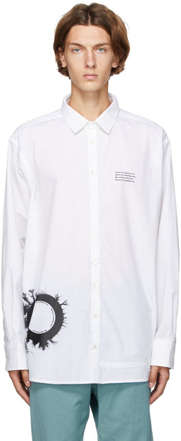 Isabel Benenato White Graphic Print Oversized Shirt - Chemise surdimensionnée graphique graphique blanche isabel Benenato - Isabel Benenato 화이트 그래픽 인쇄 대형 셔츠 인쇄