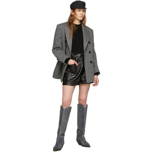 Isabel Marant Black Leather Xike Shorts - Shorts xike en cuir noir Isabel Marant - Isabel Marant 검은 가죽 Xike 반바지