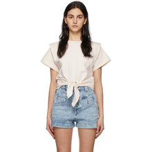 Isabel Marant Off-White Zelitos Tied Up Shirt - Shirt Isabel Marant Zelitos Off-White Steed Up - Isabel Marant Off-White Zelitos는 셔츠를 묶었습니다